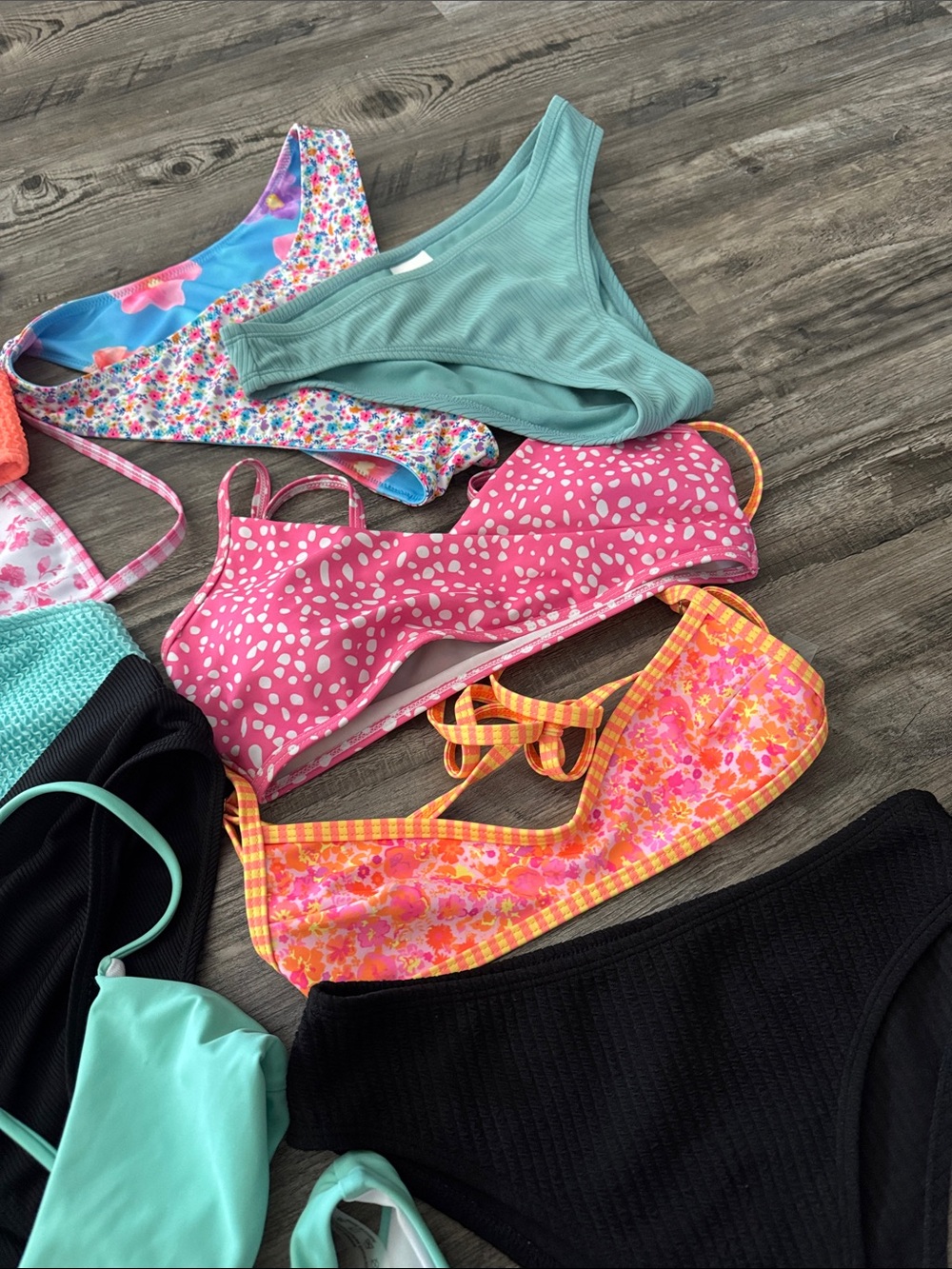 Mix & Match Women's Bikini Separates in Coral, Mint, Black, Pink & Floral - Picture 2 of 3